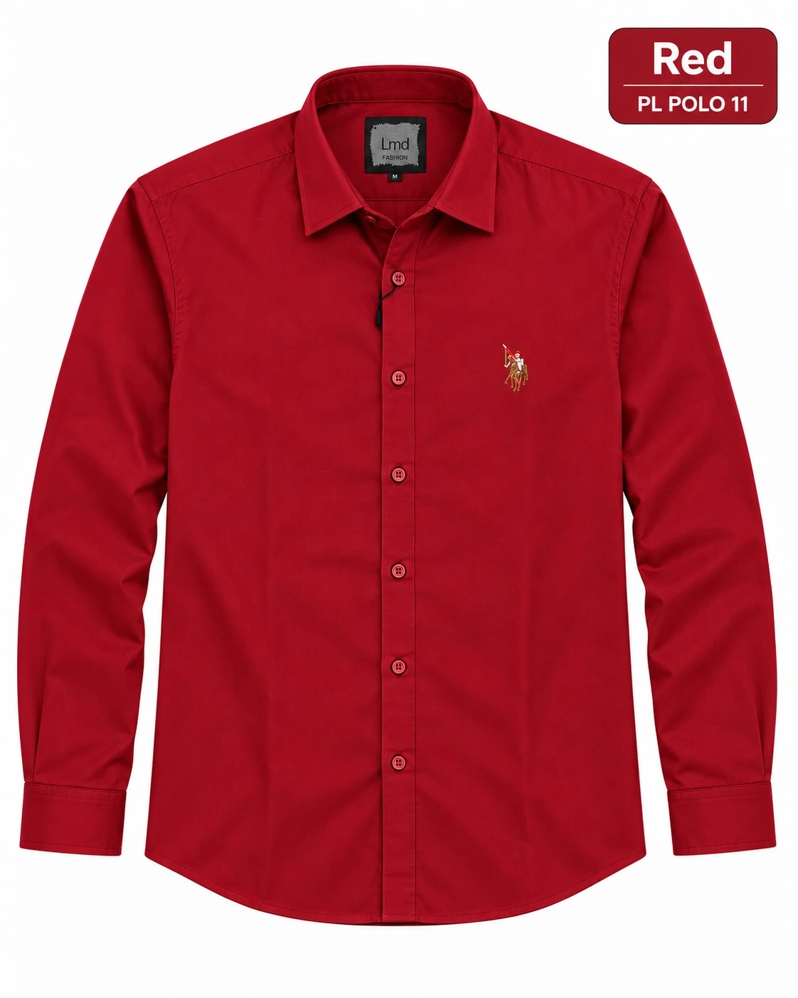 Casual plain men's Red  shirt-  PL POLO 11