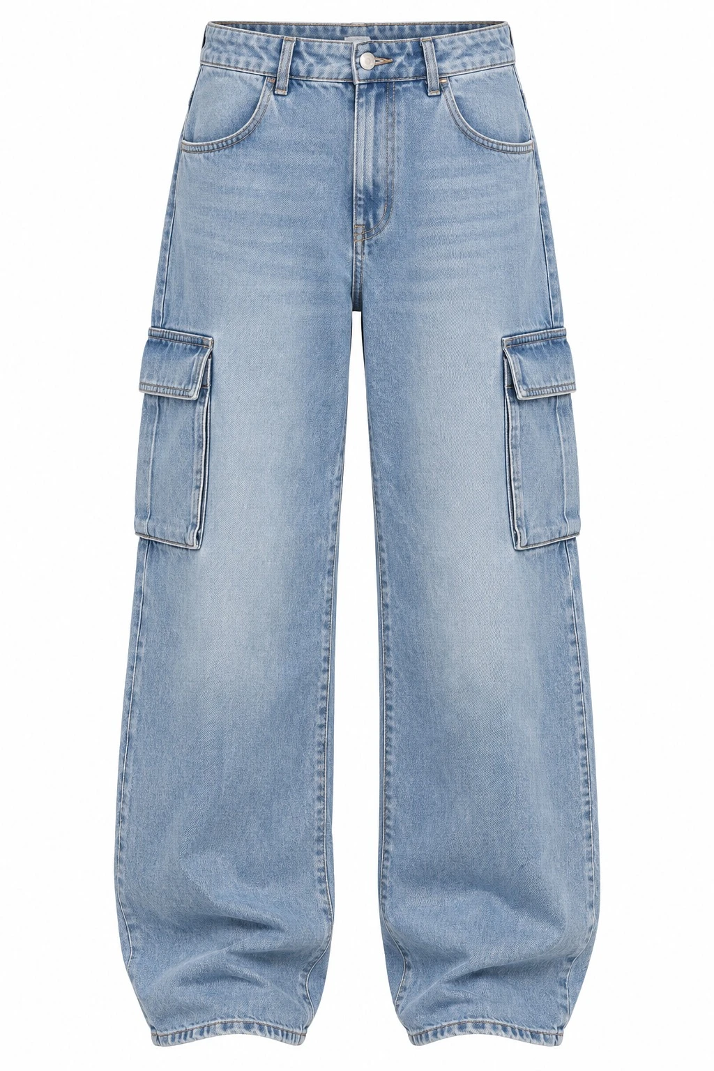 Trendy 044 cotton denim baggy stright fit six pockets- STH 07