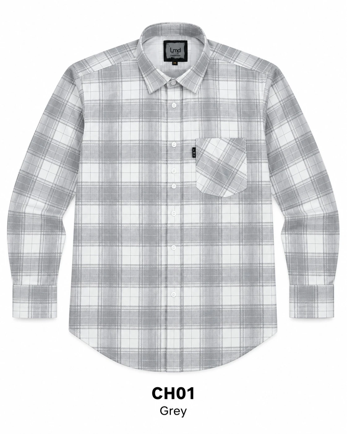 Trendy checked full sleeve  Grey shirt - L-CH 01