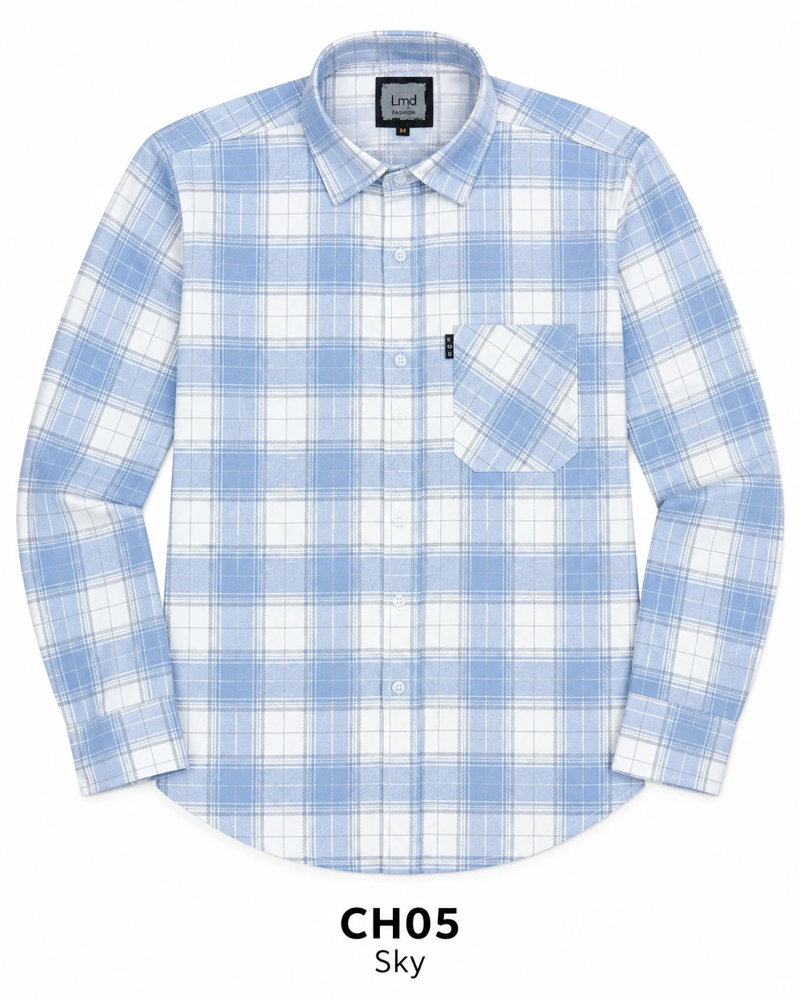 Trendy checked full sleeve Sky blue  shirt - L-CH 05