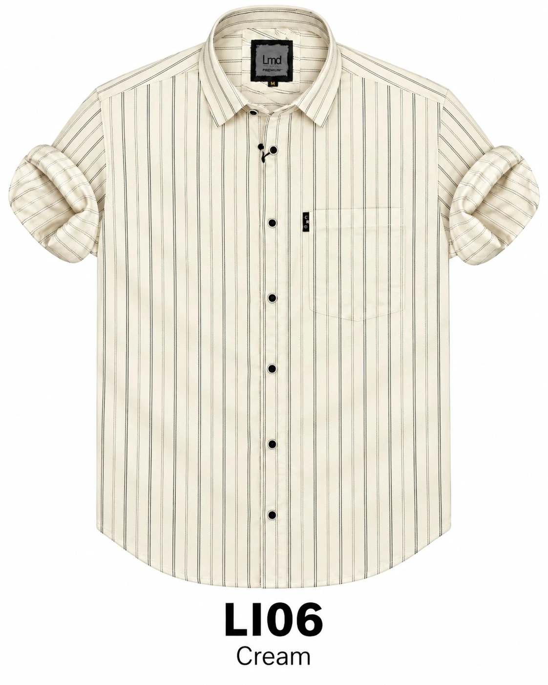 Casual lining cream colour shirt - L- LI 06