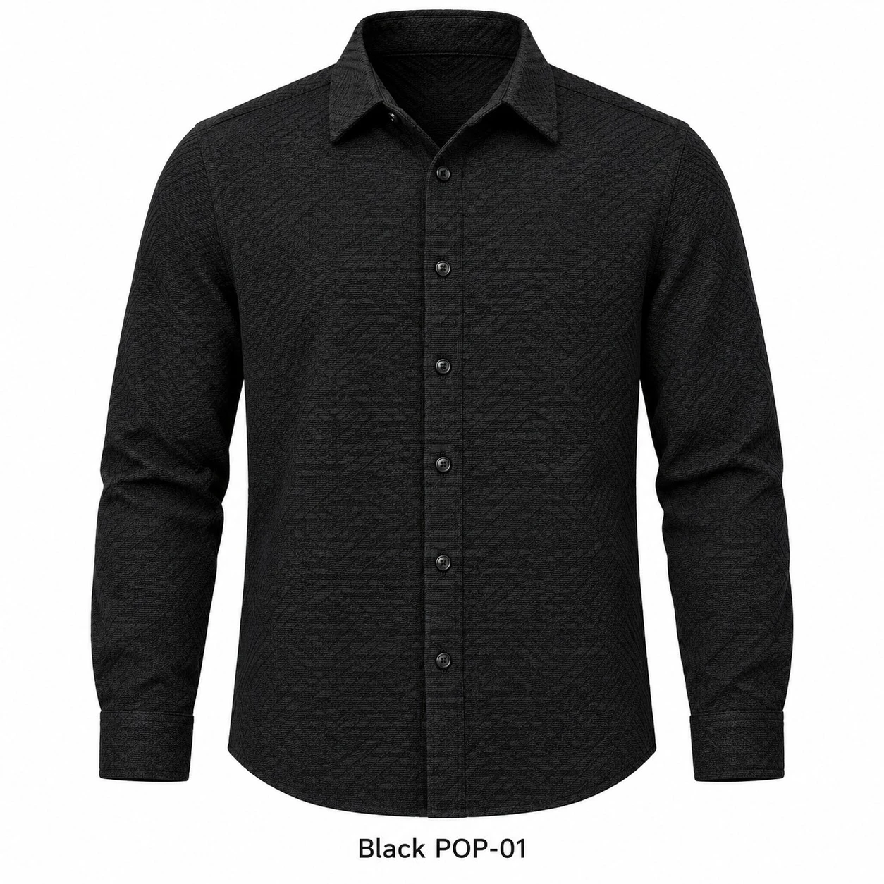 Trendy black popcorn shirt - POP 01