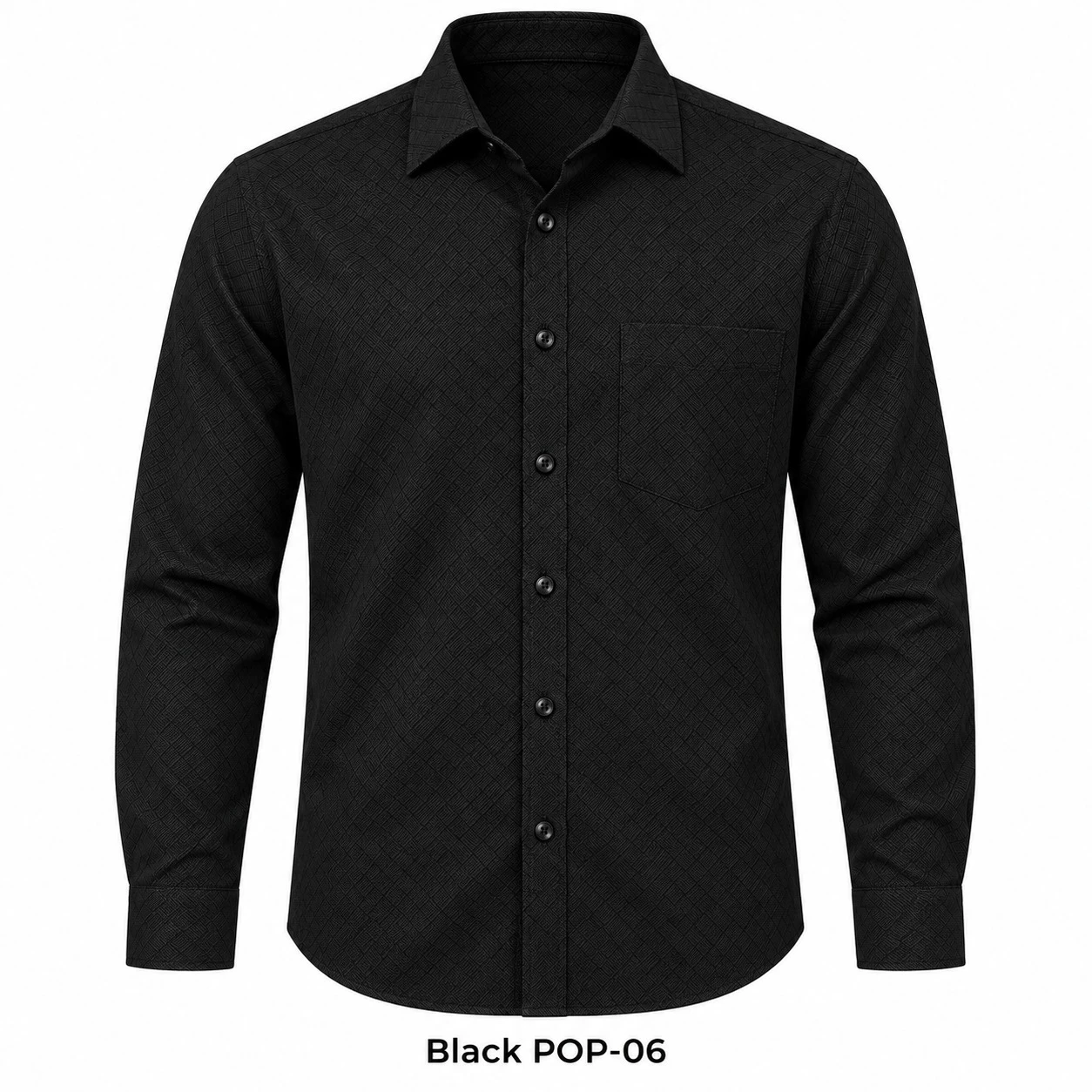 Trendy black popcorn shirt - POP 06