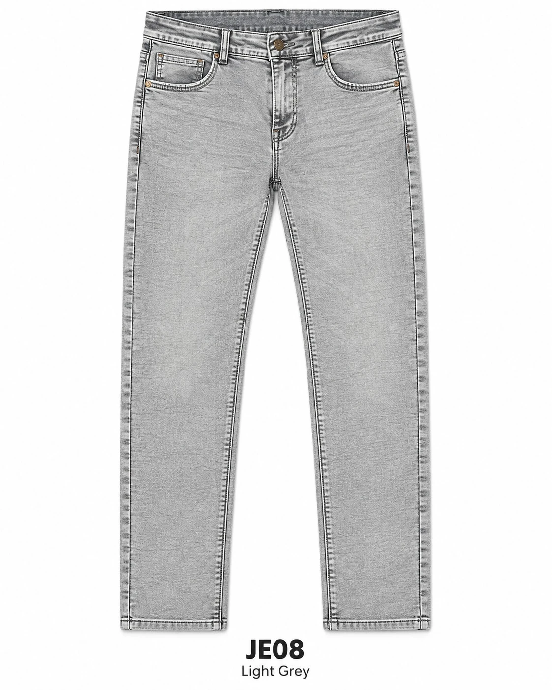 Trendy fashion light grey jeans  -JE 08