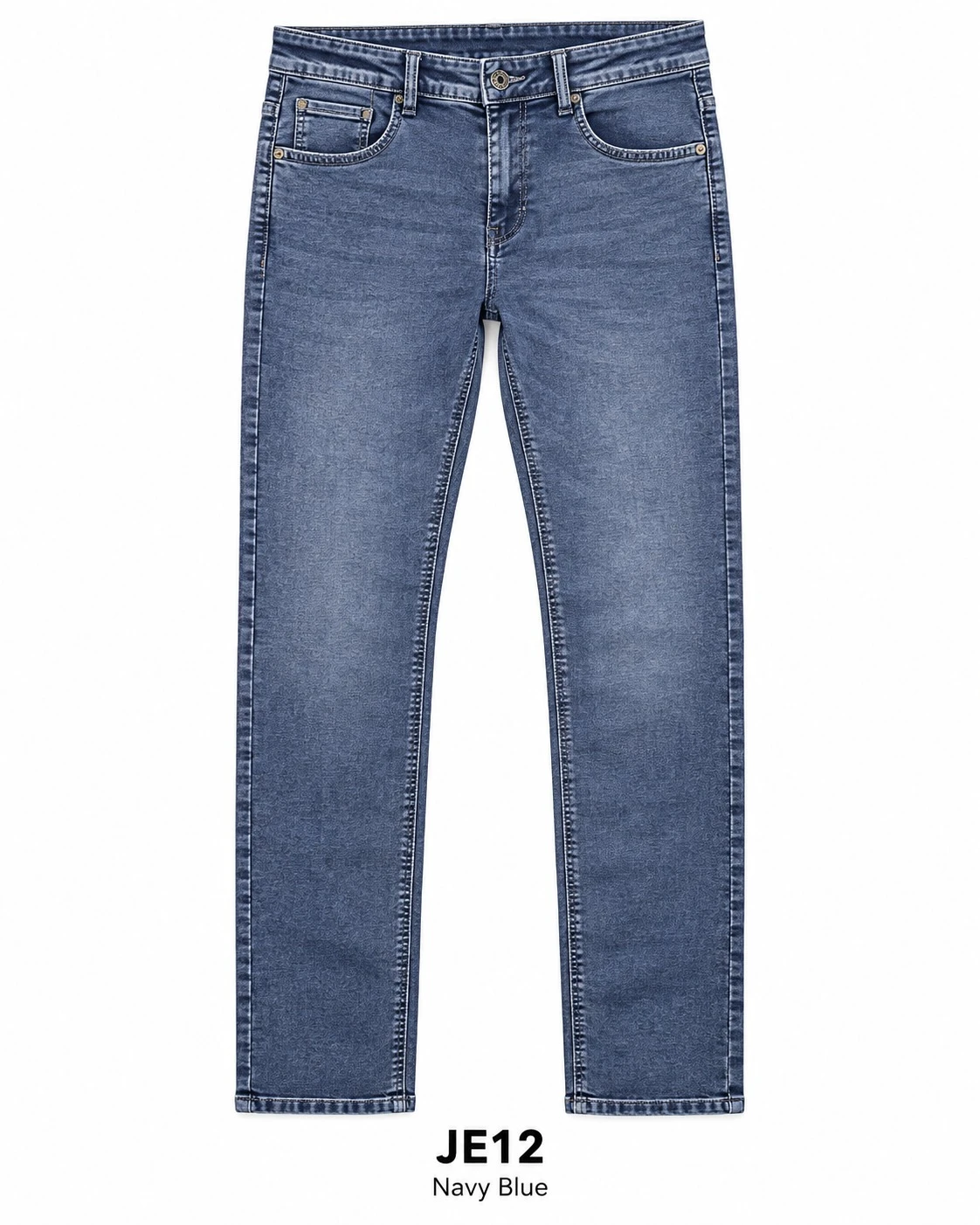 Trendy fashion navy blue jeans  -JE 12