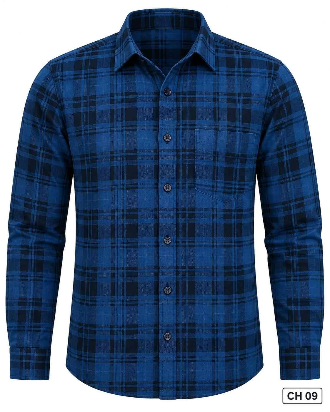 Trendy checked full sleeve shirt - L CH 09