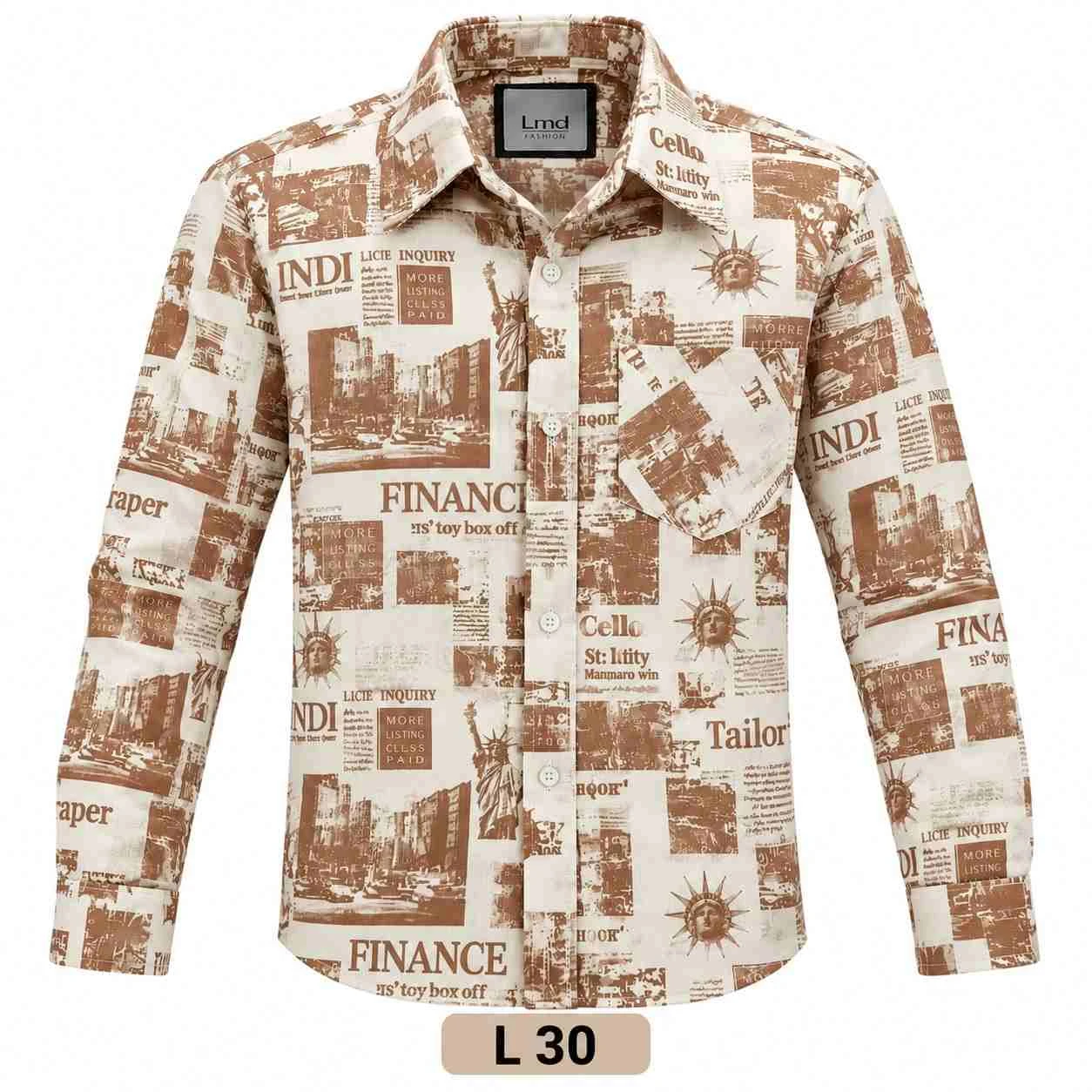 Casual printed shirt full sleeve - L PRT 30