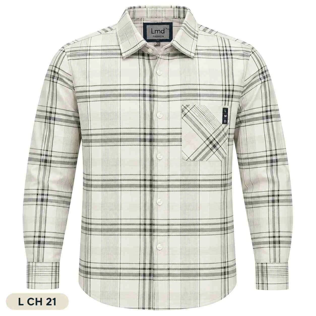 Trendy checked full sleeve shirt - L CH  21