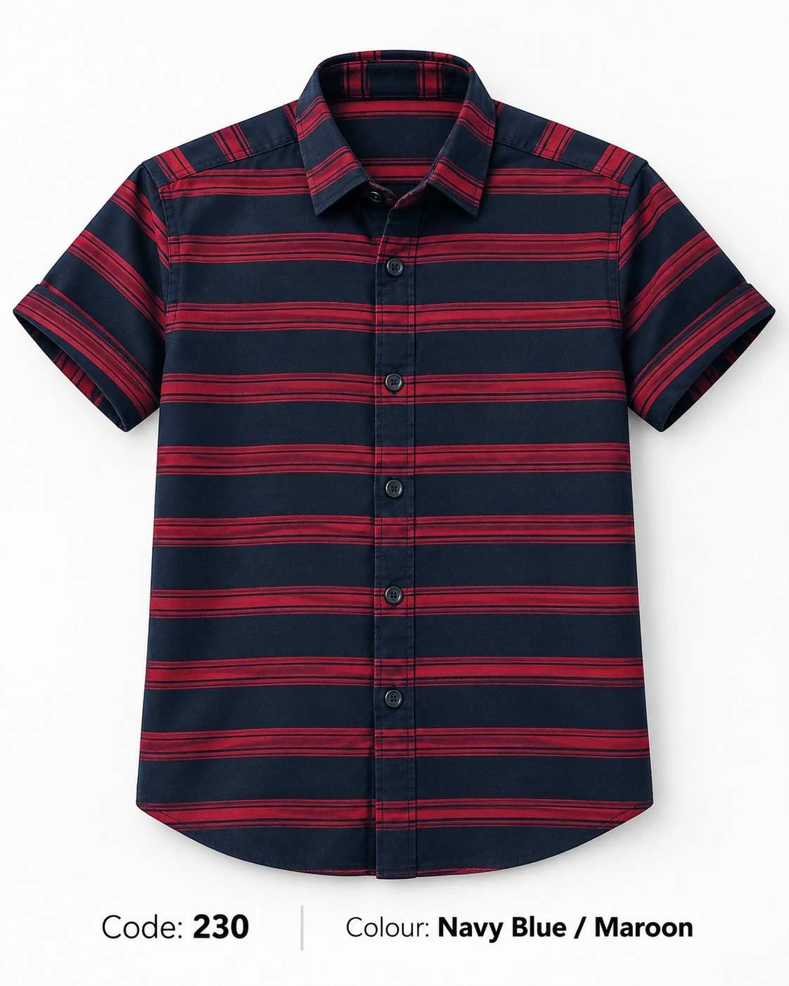 Trendy Navy blue maroon checked shirt -230