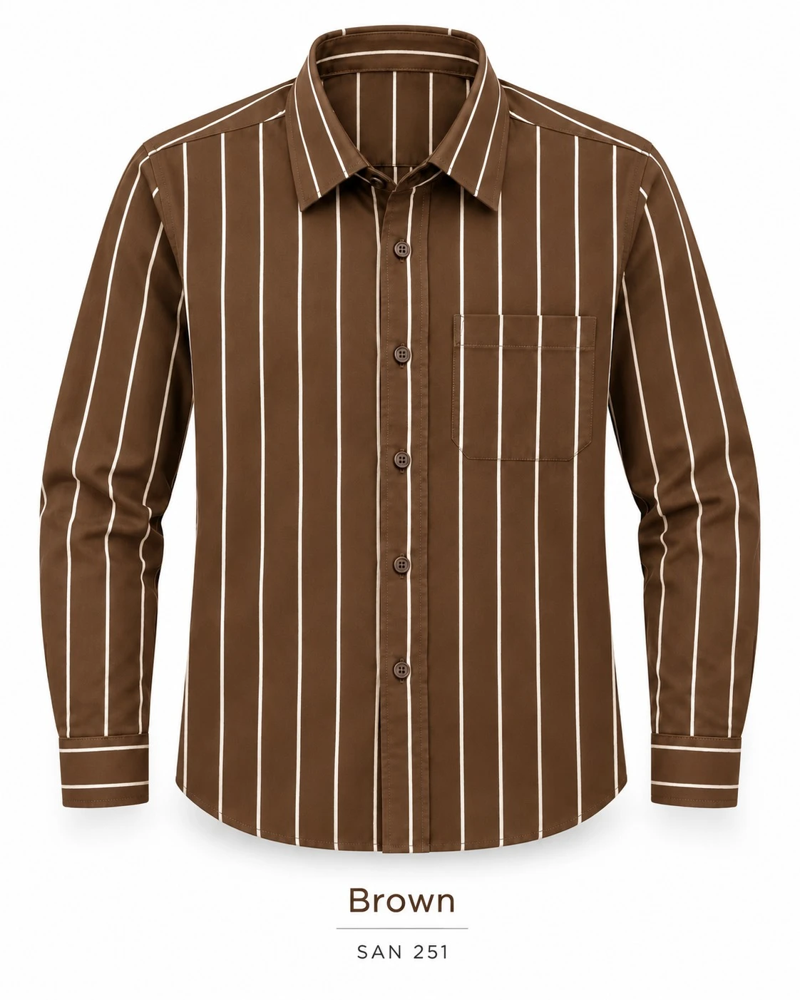 Casual lining olive brown shirt -SAN 251