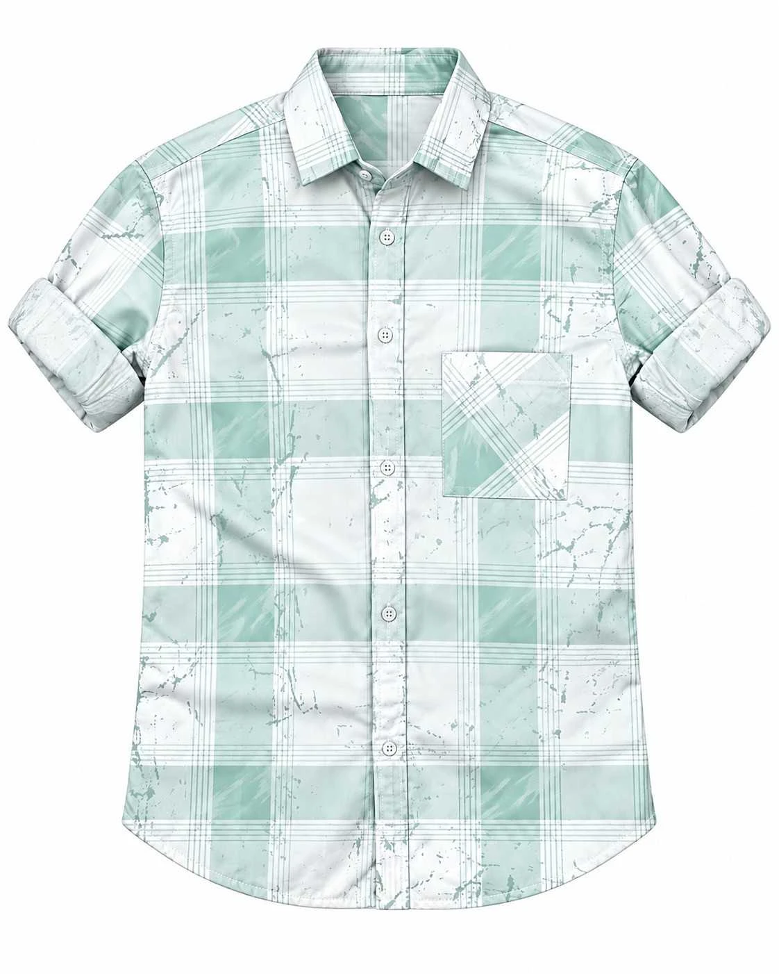 Trendy checked full sleeve Blue green  shirt - L-CH 16